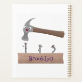 かわいいおもしろいハンマーと爪、 ネイル漫画イラストレーション プランナー手帳 (裏面)