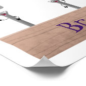 かわいいおもしろいハンマーと爪、 ネイル漫画イラストレーション ポスター (角)