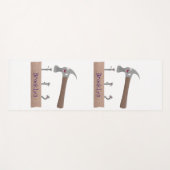 かわいいおもしろいハンマーと爪、 ネイル漫画イラストレーション ヨガマット (正面(横))