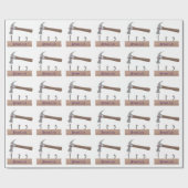 かわいいおもしろいハンマーと爪、 ネイル漫画イラストレーション ラッピングペーパー (フラット)