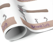 かわいいおもしろいハンマーと爪、 ネイル漫画イラストレーション ラッピングペーパー (ロールコーナー)