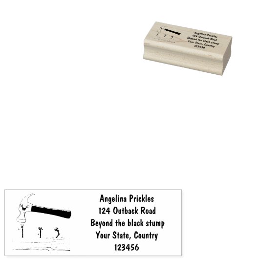 かわいいおもしろいハンマーと爪、 ネイル漫画イラストレーション ラバースタンプ (押印)