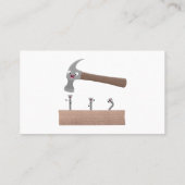 かわいいおもしろいハンマーと爪、 ネイル漫画イラストレーション 名刺 (裏面)