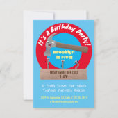 かわいいおもしろいハンマーと爪、 ネイル漫画イラストレーション 招待状 (正面)