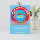 かわいいおもしろいハンマーと爪、 ネイル漫画イラストレーション 招待状 (スタンド正面)