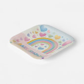 かわいいおもしろいハートとレインボーベビーシャワー ペーパープレート (傾斜あり)