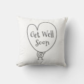 かわいいおもしろいハートの引き上げキャラクターが早く良くなる クッション (正面)