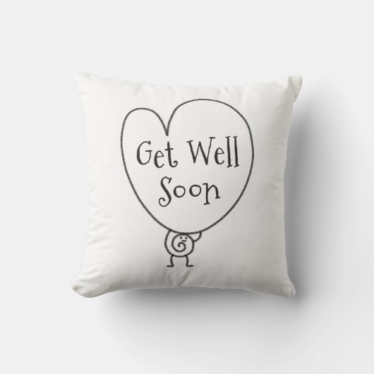 かわいいおもしろいハートの引き上げキャラクターが早く良くなる クッション (正面)