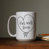 かわいいおもしろいハートの引き上げキャラクターが早く良くなる コーヒーマグカップ