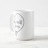 かわいいおもしろいハートの引き上げキャラクターが早く良くなる コーヒーマグカップ (正面左)