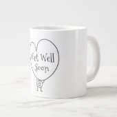 かわいいおもしろいハートの引き上げキャラクターが早く良くなる ジャンボコーヒーマグカップ (正面右)