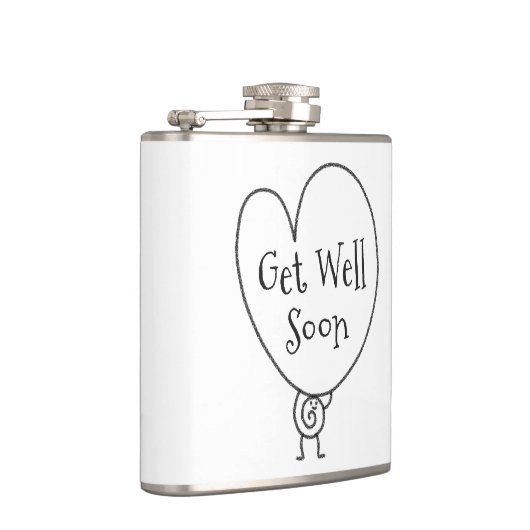 かわいいおもしろいハートの引き上げキャラクターが早く良くなる フラスク (右)