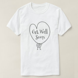 かわいいおもしろいハートの引き上げキャラクターが早く良くなる Tシャツ