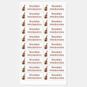 かわいいおもしろいバイオリンミュージカル漫画パーソナライズされた ラベル (シート)