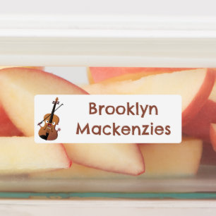 かわいいおもしろいバイオリンミュージカル漫画パーソナライズされた ラベル