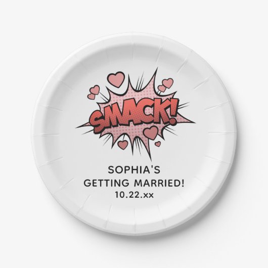 かわいいおもしろいバチェロレッテ結婚レトロ ペーパープレート (正面)