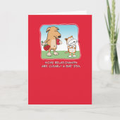 かわいいおもしろいバレンタインデーのカード：犬と猫 シーズンカード (正面)