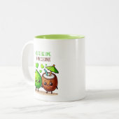 かわいいおもしろいバレンタインデーの友情かわいい ツートーンマグカップ (正面左)