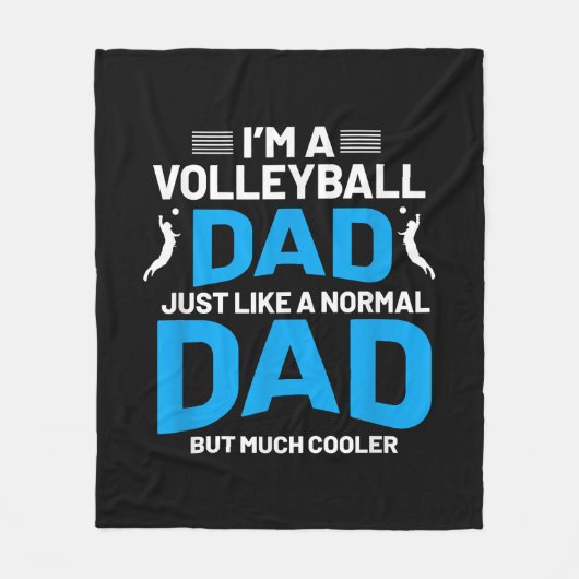 かわいいおもしろいバレーボールのパパと男性への贈り物 フリースブランケット (正面)