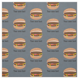 かわいいおもしろいバーガーのパターン、独自の文字と色 ファブリック