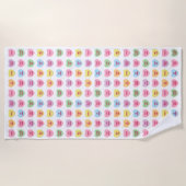 かわいいおもしろいパステルカスタム会話ハートパターン ビーチタオル (正面)