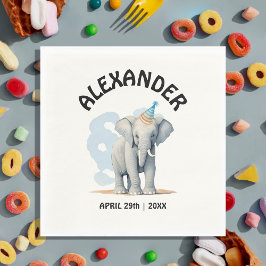 かわいいおもしろいパステルベビーブルーワイルドエレファントウォーター色 スタンダードランチョンナプキン