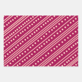 かわいいおもしろいパターン赤いクリスマスの休日 ラッピングペーパーシート (正面2)