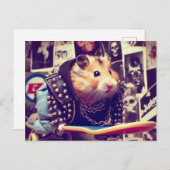 かわいいおもしろいパンクスケートボードハムスター ポストカード (正面/裏面)