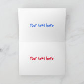 かわいいおもしろいビーとハート漫画イラストレーション カード (内部)