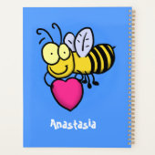 かわいいおもしろいビーとハート漫画イラストレーション プランナー手帳 (裏面)