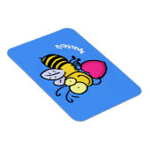 かわいいおもしろいビーとハート漫画イラストレーション マグネット (右側)