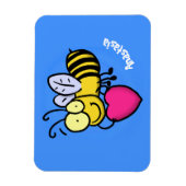 かわいいおもしろいビーとハート漫画イラストレーション マグネット (縦)