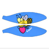 かわいいおもしろいビーとハート漫画イラストレーション ミニバスケットボール (パネル)