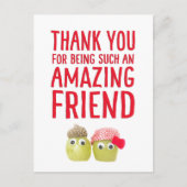 かわいいおもしろいビーガンの友サンキューカード ポストカード (正面)