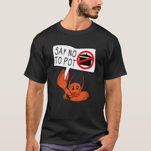 かわいいおもしろいビーガンカニことわざノーポットクロフィス Tシャツ (正面)