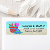 かわいいおもしろいビーチバッグトートハット ラベル (インサイチュ)