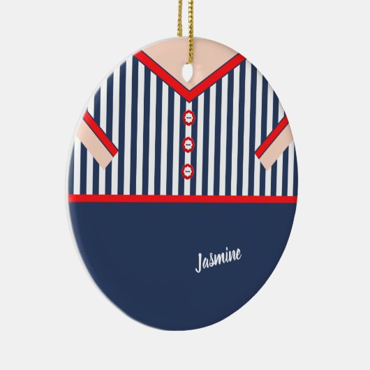 かわいいおもしろいピエロスーツのキャリパーソナライズされたチャー セラミックオーナメント (右)