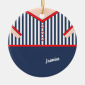 かわいいおもしろいピエロスーツのキャリパーソナライズされたチャー セラミックオーナメント (正面)