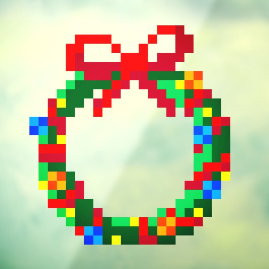 かわいいおもしろいピクセルアートギーク8ビットグリーンアドベントリース ウィンドウサイン (シート3)