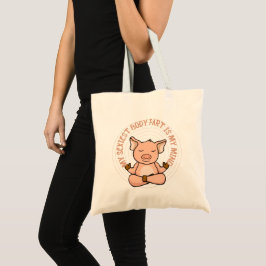 かわいいおもしろいピグメディテーションYogaトートバッグ トートバッグ