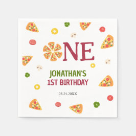 かわいいおもしろいピザパーティーキッズ1st誕生日 スタンダードカクテルナプキン