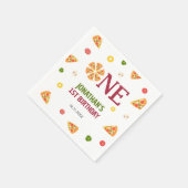 かわいいおもしろいピザパーティーキッズ1st誕生日 スタンダードカクテルナプキン (角)