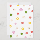 かわいいおもしろいピザパーティー子供の誕生日 招待状 (裏面)