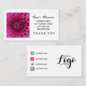 かわいいおもしろいピンクありがとうお花屋さんカード ノートカード (正面/裏面)