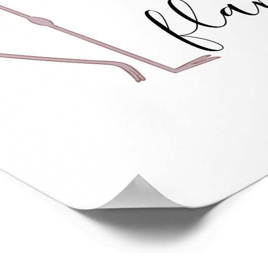 かわいいおもしろいピンクのフラミンゴが全く驚き ポスター (角)