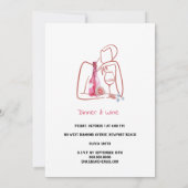 かわいいおもしろいピンクのフローラワインパーティー 招待状 (裏面)