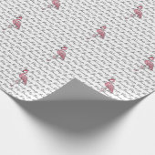 かわいいおもしろいピンクのレトロフラミンゴ ラッピングペーパー (角)