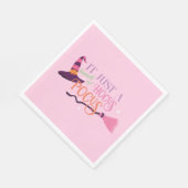 かわいいおもしろいピンクウィッチホカスポカスハロウィンハット スタンダードランチョンナプキン (角)