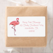 かわいいおもしろいピンクフラミンゴ ラベル (インサイチュ)