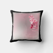 かわいいおもしろいピンク&グレーキャットポー装飾用クッション クッション (裏面)